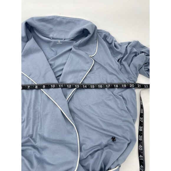 Lands End Womens Light Blue Belted Robe Sz M 10/12 Cooling Casual Sleepwear Wrap - Picture 6 of 6